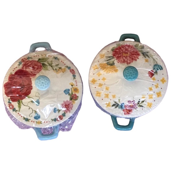 2 New The Pioneer Women Mini Casserole  Dish With Lid - Picture 1 of 5